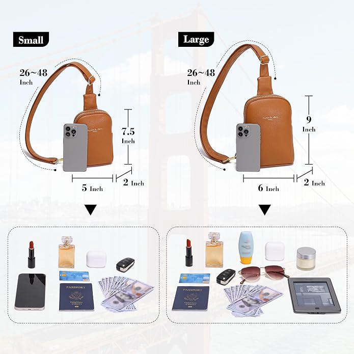 Lightweight Small Crossbody Sling Bag for Women | Mini Travel Purse,Multi-pocket with Card Slots,Durable Vegan Leather,Everyday Carry