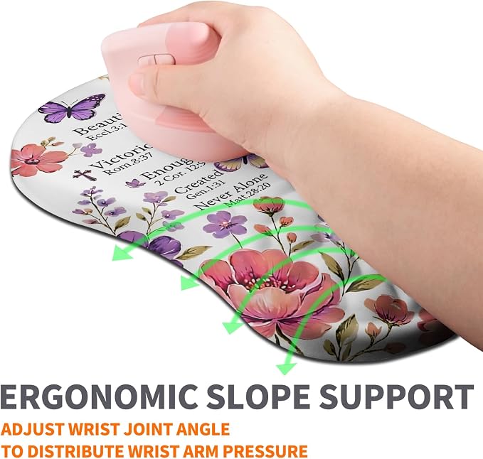 Ergonomic Joint Wrist Support Mouse Pad with Memory Foam Cushion Massage Bump, Carpal Tunnel Pain Relief Mousepad Slope Design for Wrist Rest, 11.8x7.9 in, You are