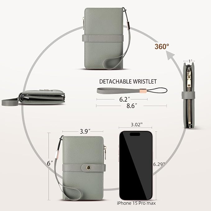 Small Wallet Women RFID Blocking Vegan Leather Slim Thin Bifold Credit Card Wallet Passport Holder Ladies Travel Wallet Mini Purse with Zipper Pocket