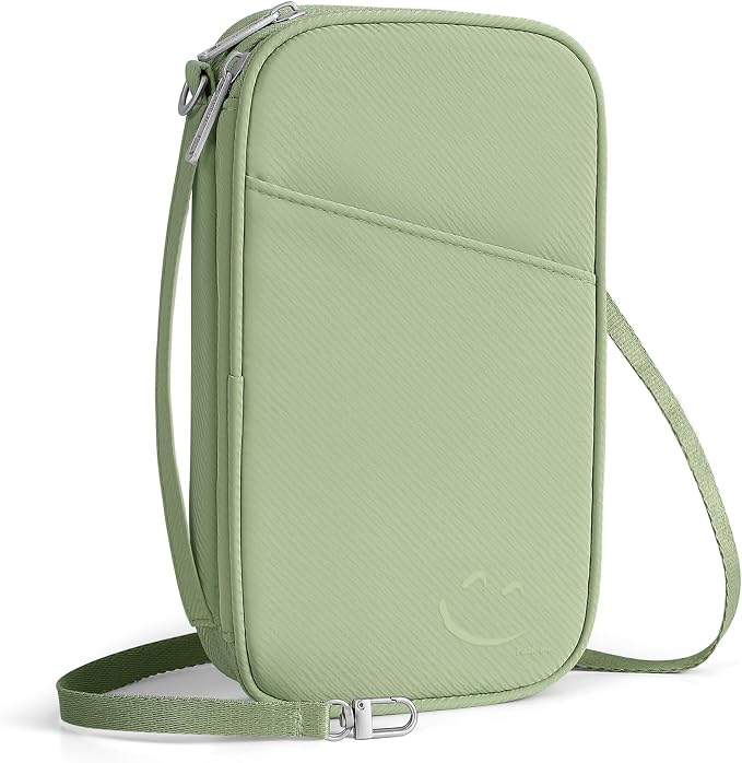 Travelkin Passport Holder For Travel Family, RFID Blocking Passport Wallet | 2-in-1 Travel Organizer, Women Men, Travel document holder, Credit Cards, Cash, Electronic Essentials, Shoulder carry