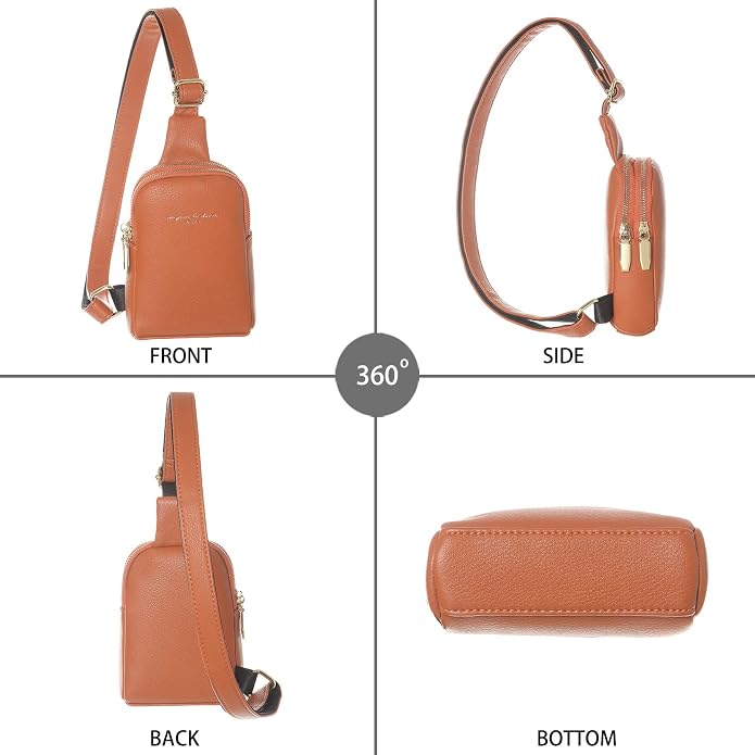 Lightweight Small Crossbody Sling Bag for Women | Mini Travel Purse,Multi-pocket with Card Slots,Durable Vegan Leather,Everyday Carry