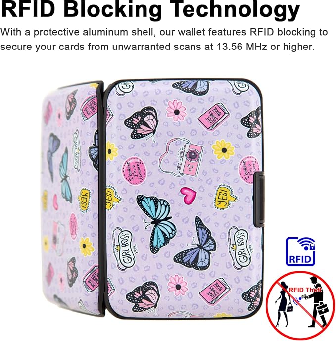Credit Card Holder Small RFID Blocking Wallet Business Metal Slim Mini Aluminum Hard Case for Women Men