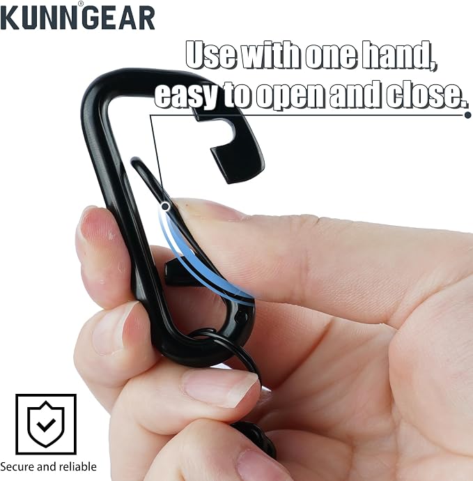 KUNN Metal Glove Clips with Stainless Steel Carabiner Clip, Portable Glove Clips for Work Glove, Glove Holder for Wall Mount
