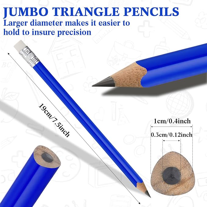 Fainne 48 Pack Jumbo Carpenter Pencils Woodworking Marking with Black Core Thick Flat Construction Pencils for Woodworkers Framers DIY Projects and Contractors(Blue)