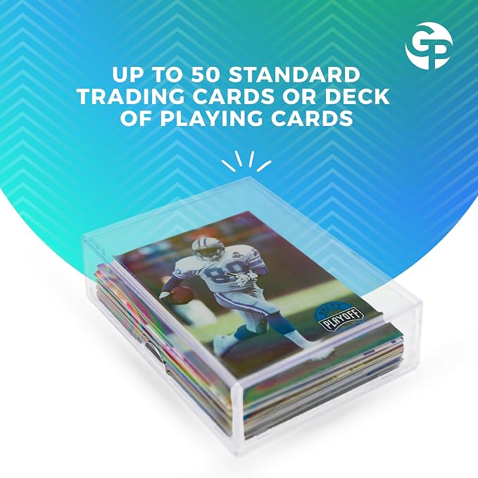 Gary Plastic Packaging 20-Pack Clear Acrylic Card Storage Boxes with Lids – Holds 52 Playing Cards or 50 Standard Trading Cards Each, Stackable Organizer for Sports & TCG Cards (Unsleeved)
