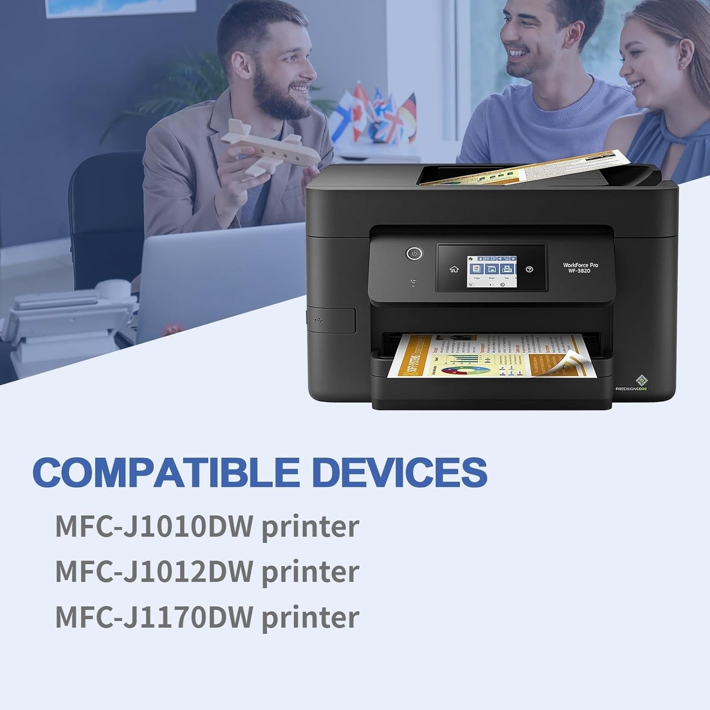 LC401XL MFC-J1010DW Ink Cartridges for Brother Printer LC401XL LC401 for MFC-J1010DW MFC-J1170DW MFC-J1012DW MFC-J1800DW MFC J1010DW - 4 Pack High Yields Black Cyan Magenta Yellow (LC401-BKCMY)