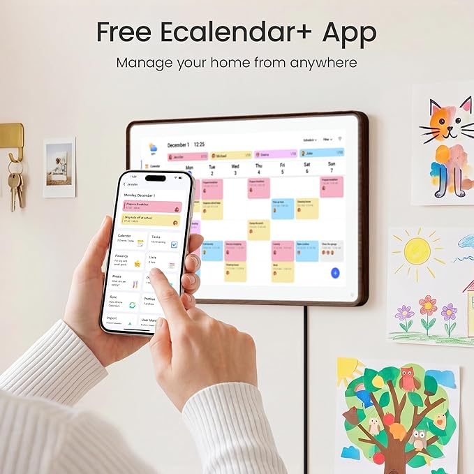 Dragon Touch 10.1 inch Digital Calendar Chore Chart – Digital Picture Frame, Smart Family Planner, Hearth Display Desk Digital Calendar Best Gift for Women, Mom,Christmas, Wedding