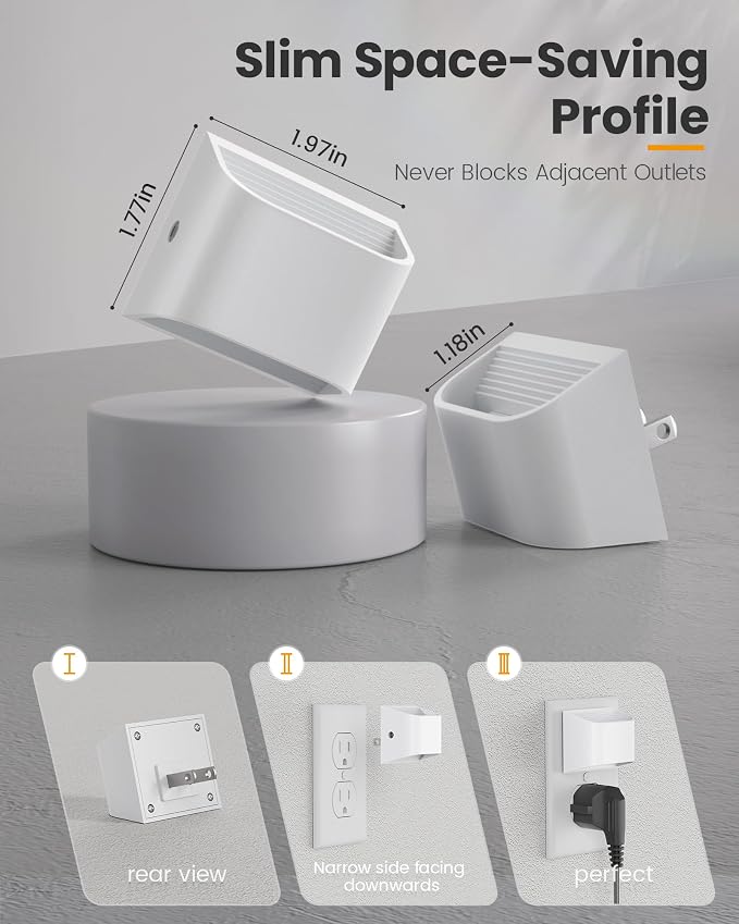 NIORSUN Plug in Night Light, Auto Brightness Sensor Night Light, 3000K Warm White, Ultra-Slim Wall Light for Hallway Bathroom Bedroom Stairs, White, 4 Pack