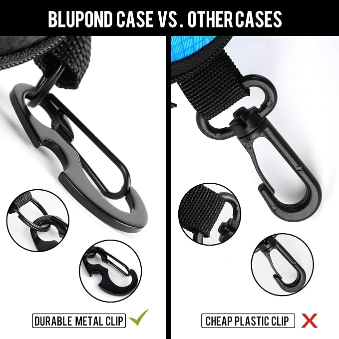 BLUPOND Sunglasses Case Semi Hard EVA Shell with Metal Hanging Hook Belt Clip Sun Glasses Storage
