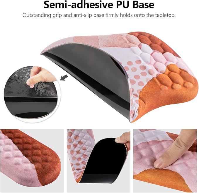 Ergonomic Mouse Pad & Keyboard Wrist Rest Set, Memory Foam | Memory Foam Wrist Cushion, Non-Slip PU Base, Massage Design, Relieves Wrist Pressure for Work, Gaming & Office Use,Boho