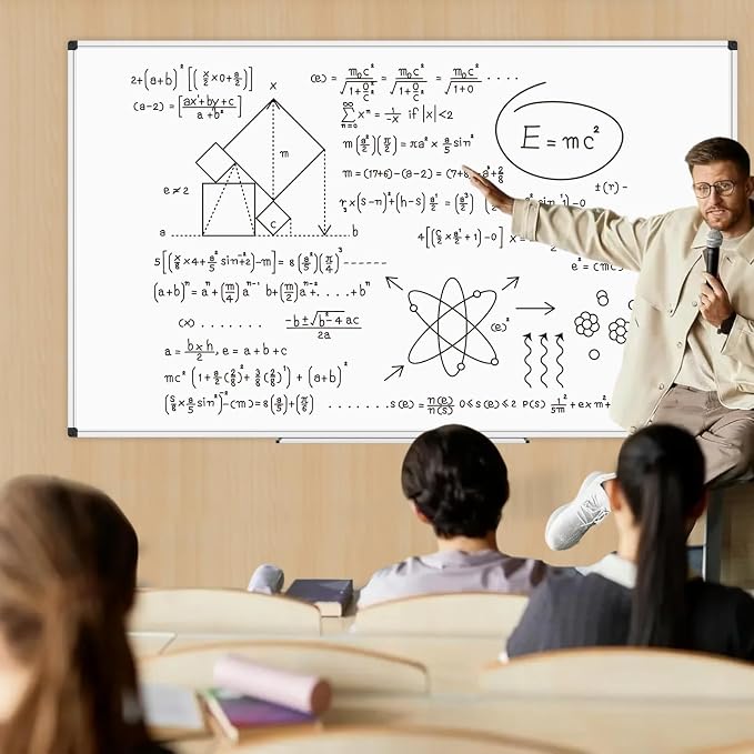 XBoard Magnetic Dry Erase Board 96 x 48 Inches Wall-Mounted, 4'x8' Presentation Whiteboard with Marker Tray, Aluminum Frame White Board for School Office
