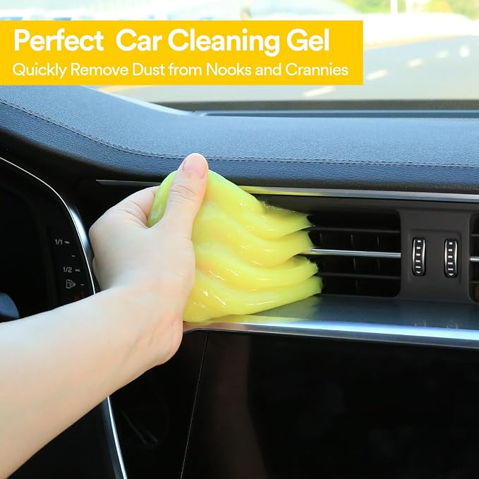 PULIDIKI Car Cleaning Gel for Car Cleaning Putty Auto Detailing Tools | Car Slime Cleaner Dust Cleaning Gel for Car Interior Cleaner Car Accessories Keyboard Cleaner Yellow (2Pack)
