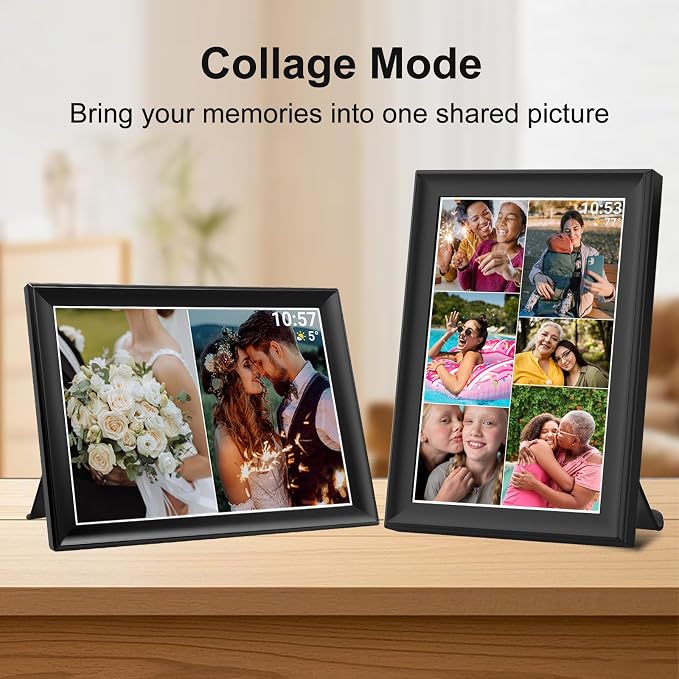 64GB FRAMEO 10.5 Inch Smart WiFi Digital Photo Frame 1920x1280 FHD IPS LCD Touch Screen, Auto-Rotate, 64GB Storage, Support SD Card & USB Drive, Share Moments Instantly via Frameo App from Anywhere