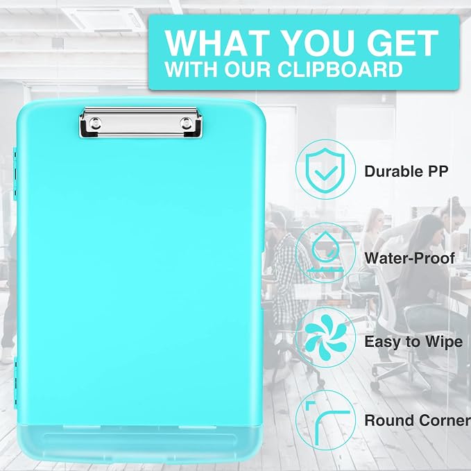 Sooez Clipboards with Storage, High Capacity Clip Boards 8.5x11 with Storage, Heavy Duty Nursing Clipboard Folder, Plastic Clipboard with Pen Holder for Women Teachers Work, School & Office Supplies