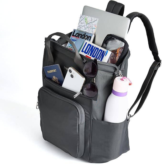 Baggallini Securtex Anti-Theft Windsor Backpack for Travel, Work & College, RFID & Locking Zipper, Up to 16" Laptop