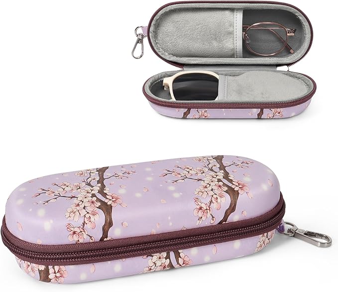 Double Eyeglasses Case, Dual Glasses Sunglasses Organizer with Zipper Closure, Eyewear Storage Box for Men Women Travel