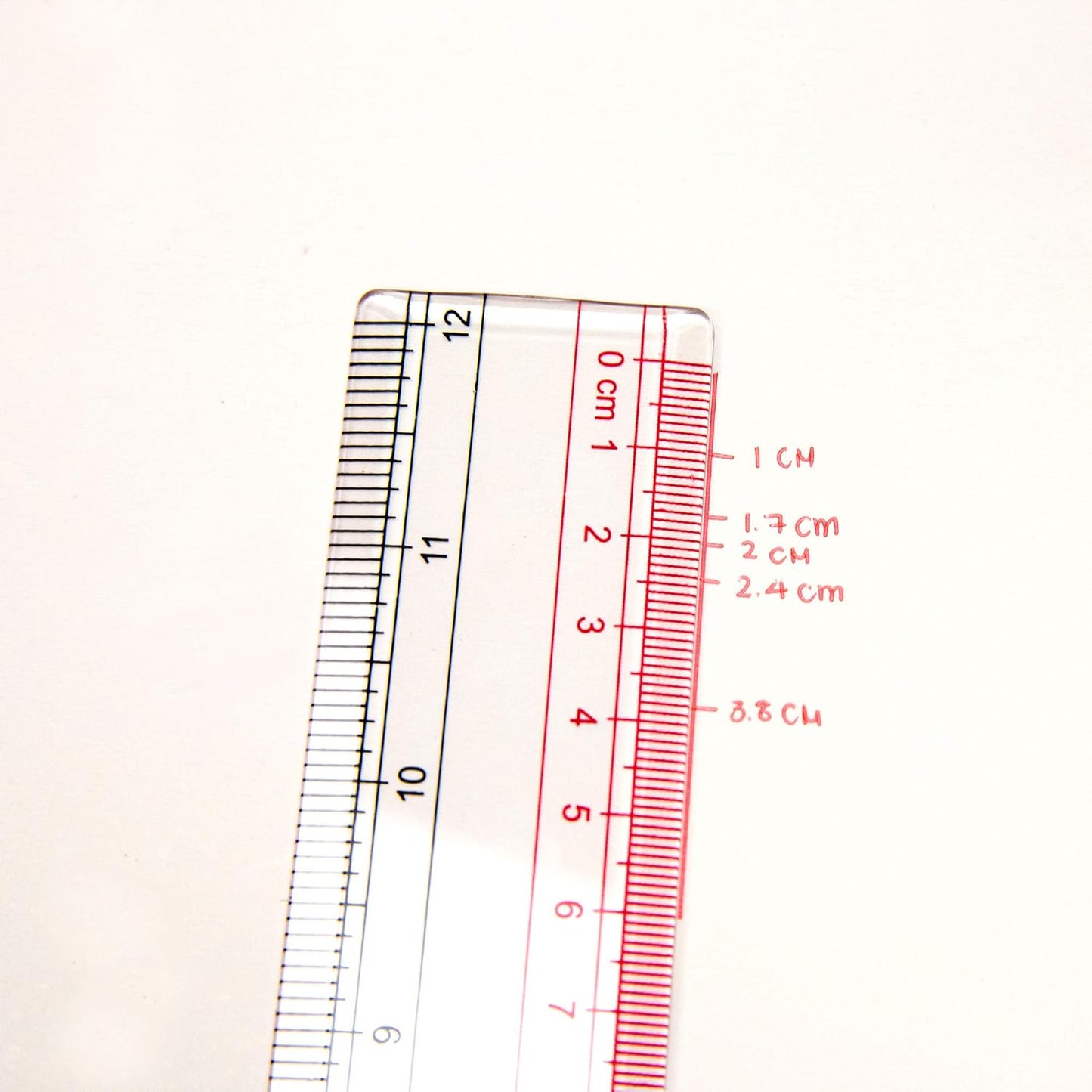 BAZIC Plastic Clear Ruler 12" (30cm), Inches Centimeter Metric Measuring Drafting Rulers, for Students School Supplies, 2-Pack