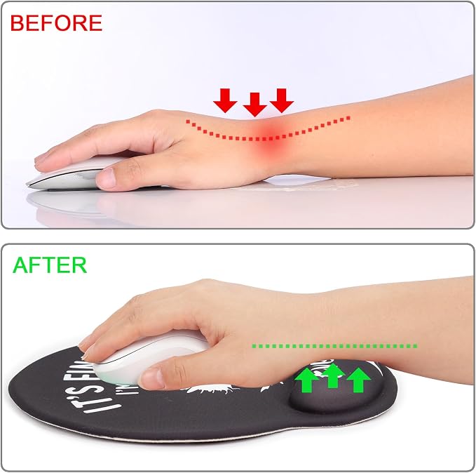 Ergonomic Mouse Pad with Wrist Rest Support,Gel Mouse Pads for Desk | Big Mousepad With Coaster Non-slip & Pain Relief for Computer, Home&Office Desk Decor