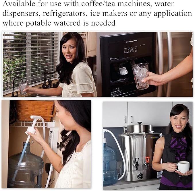 Bottled Water Dispenser Pump System,Food Grade,Self priming,110V,1GPM, Suitable for Coffee Brewer Ice-Maker Refrigerator (Single tube)