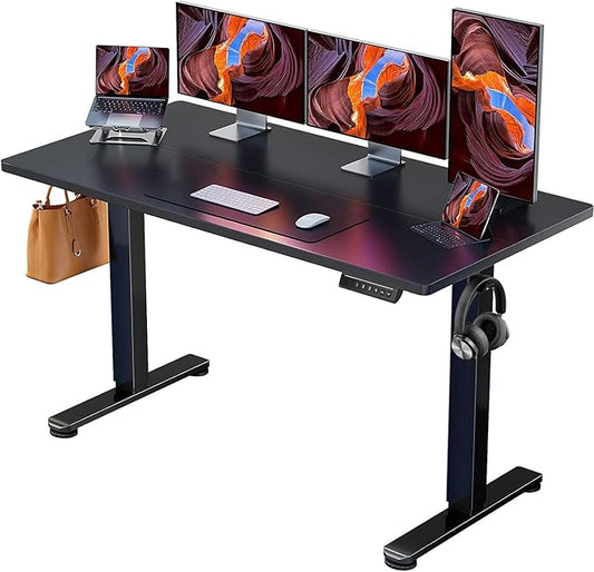 ErGear Height Adjustable Electric Standing Desk, 63 x 28 Inches Sit Stand up Desk, Memory Computer Home Office Desk, Black