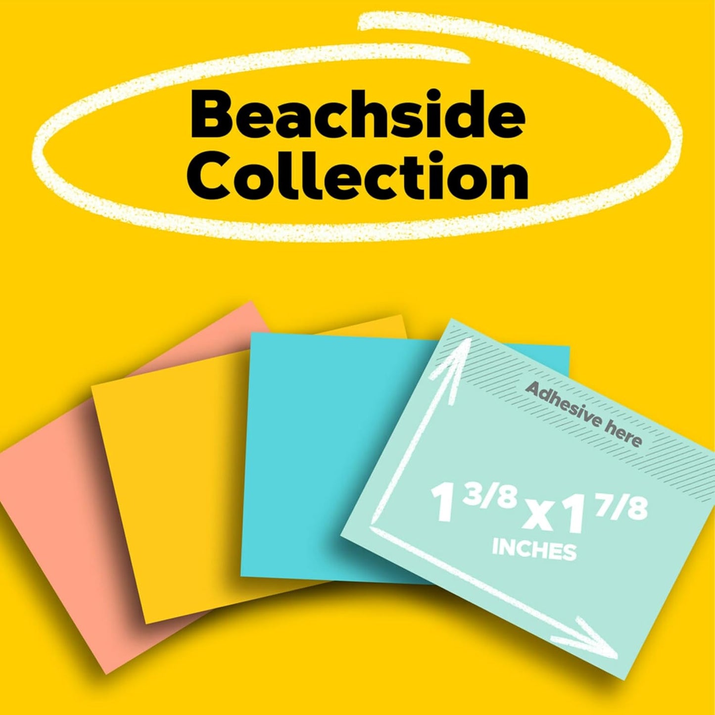 Post-it Notes, 1.5x2 in, 24 Pads, America's #1 Favorite Sticky Notes, Beachside Café Collection, Pastel Colors, Clean Removal, Recyclable
