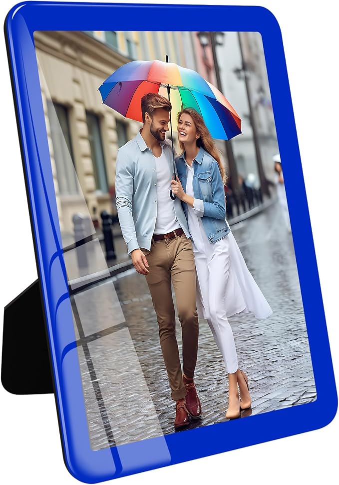 Bluesun 5x7 Picture Frame Blue, Glass, Touch Screen, Wall & Table Top