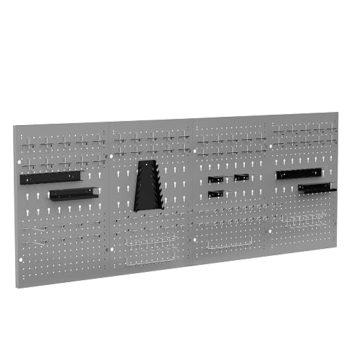 JZD Metal Pegboard Wall Organizer 4 Packs Pegboard with115 PCS Hooks Pegboard Tool Organizer Kit for Garage Workshop