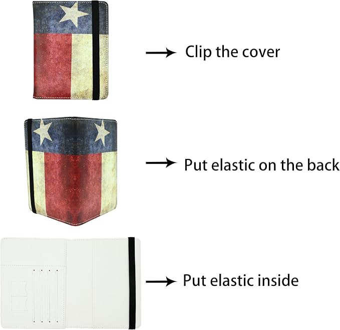 Texas Vintage Flag Passport Holder for Women and Men PU Leather Passport Cover for Travel