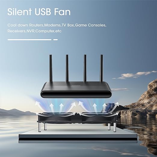 Dual 120mm 5V USB Cooling Fan with Speed Controller Dual Ball Bearings Quiet USB Fan for Router TV Box Micro Computer Cabinet Cooling