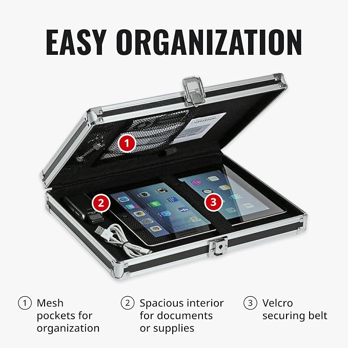 Vaultz Locking Storage Clipboard for Letter Size Sheets, Key Lock, Black (VZ00151) | Secure storage compartment keeps documents protected and organized, durable clipboard design for office, school or travel use