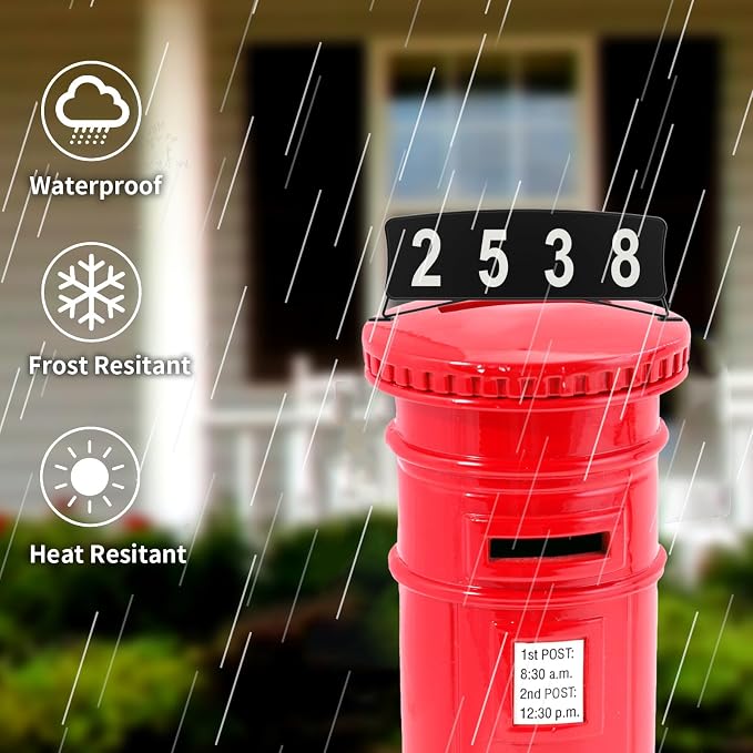 Metal Mailbox Numbers, Double sided House Numbers plaque for Outside, Waterproof, Horizontal & Vertical Mounted Address Sign for Street Yard Home(metal)