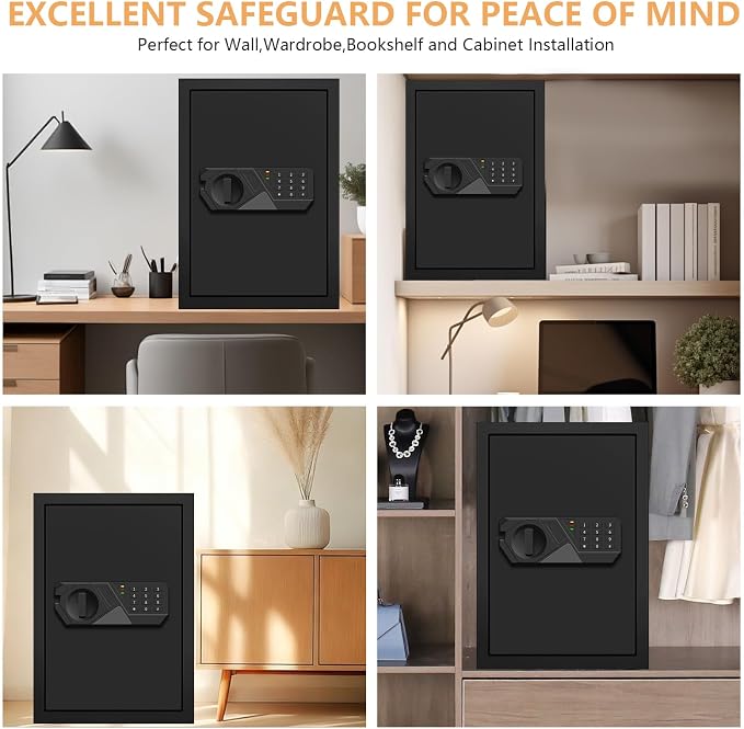 3.4 Cubic Feet Large Safes for Home Use Fire and Water proof, Digital Security Safe with Key and Combination, Home Safes Water and Fireproof for Firearm Medicine Money Valuables