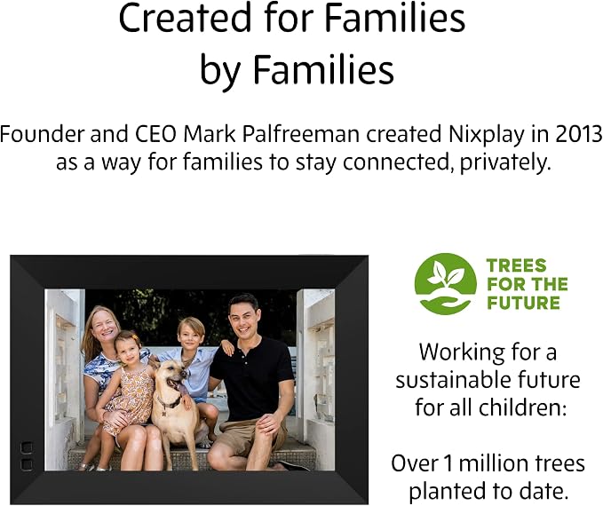 Nixplay Smart Digital Picture Frame I 10.1 inch I WiFi I Black I Shared Family Playlists I Mobile App, Email I Preload Content for a Gifted Frame