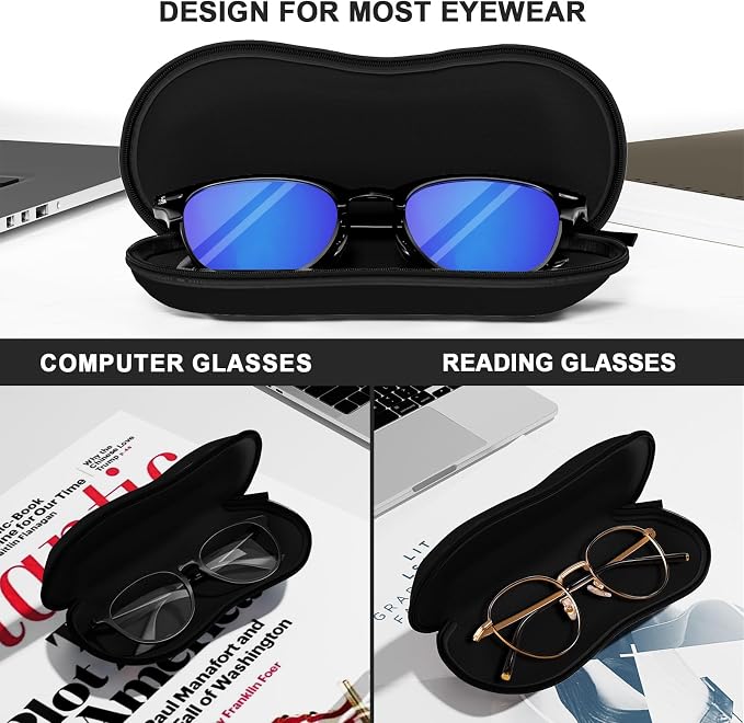 Sunglasses Soft Case, Ultra Light Portable Neoprene Zipper Glasses Case for Men Women