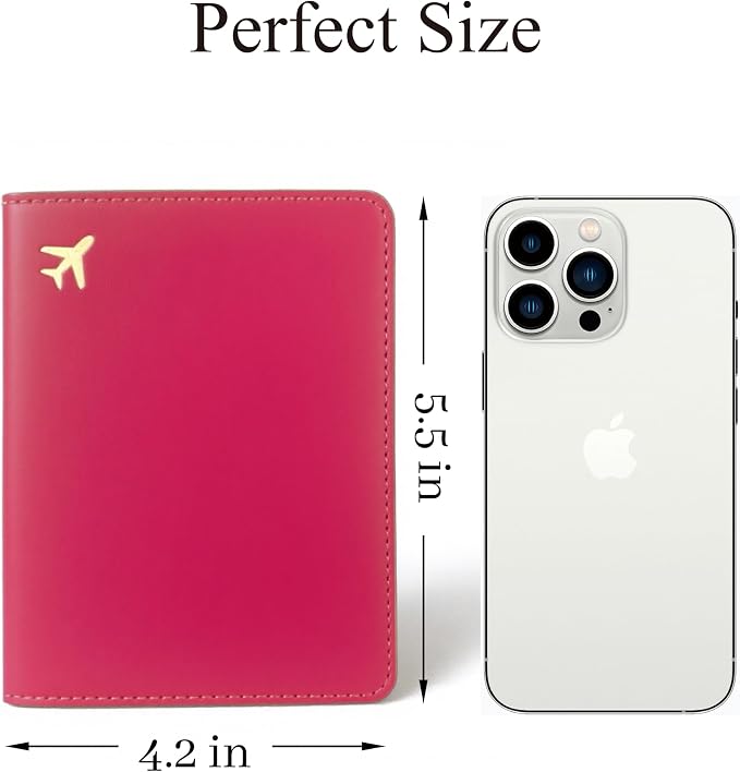 Passport Holder for Travel, RFID Blocking Waterproof PU Leather Travel Passport Cover Case Wallet