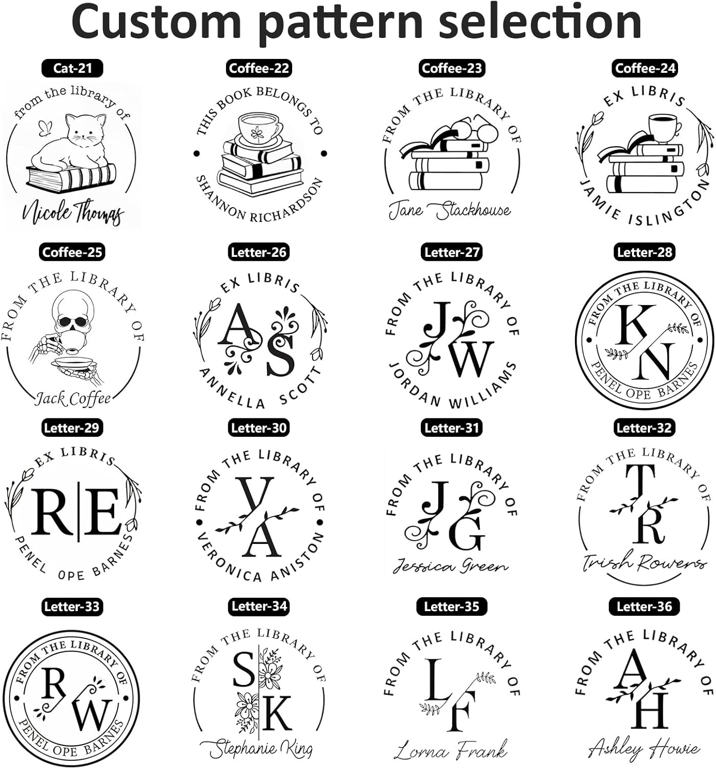 Custom Self-Inking Stamps | Personalized Book Stamp Gift for Book Lovers | 5 Ink Colors (Style13)