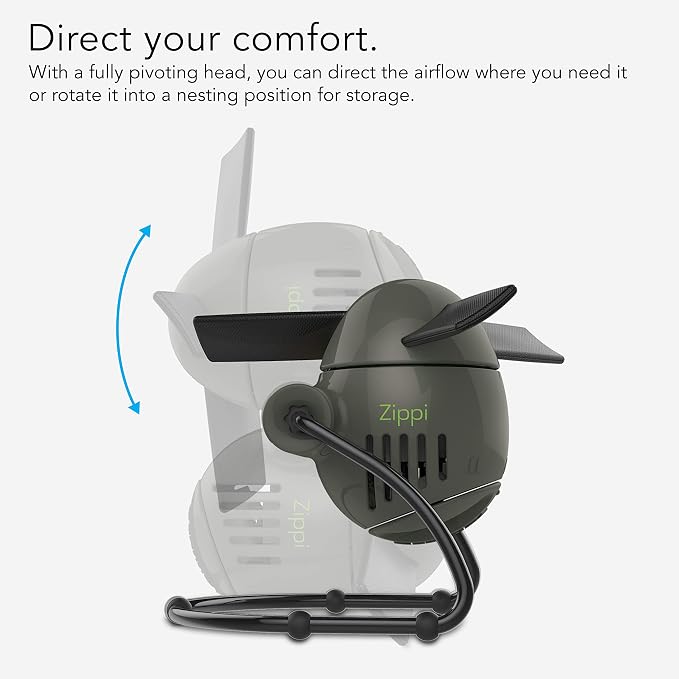 Vornado Zippi Small Personal Fan, Foldable Cooling for Desk, 2 Speed Settings, Soft Nylon Blades, Directable Airflow, Perfect Fan for Office and Bedroom, Multiple Color Options, Graphite Gray