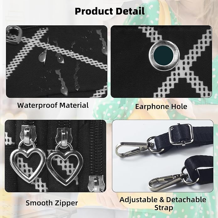 Small Crossbody Bag for Women - Mini Phone Purses with Crossbody Strap and Wallet - Nylon Arm Bag