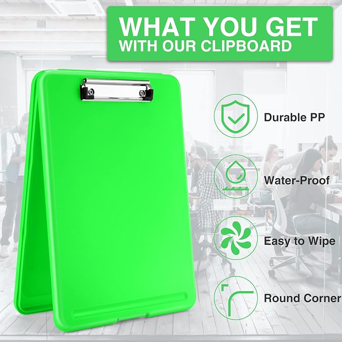Sooez Clipboard with Storage, Plastic Nursing Clip Board, 8.5" x 11", Work | Sturdy Clipboards Foldable, Cute Hanging Clip Board Case, Teacher, Classroom Must Haves, Office School Supplies, Women & Men