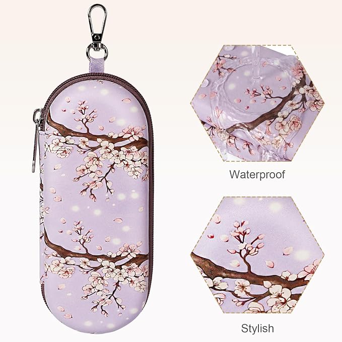 Double Eyeglasses Case, Dual Glasses Sunglasses Organizer with Zipper Closure, Eyewear Storage Box for Men Women Travel