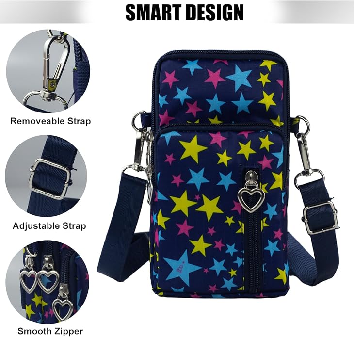 Small Crossbody Bag for Women - Mini Phone Purses with Crossbody Strap and Wallet - Nylon Arm Bag
