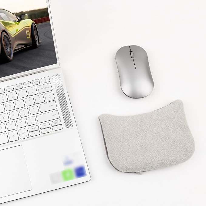 Large Mouse Wrist Rest Bean Bag, Ergonomic Mouse Support Pad Filled Ergo Beads for Computer, Laptop, PC Gaming (Gray)
