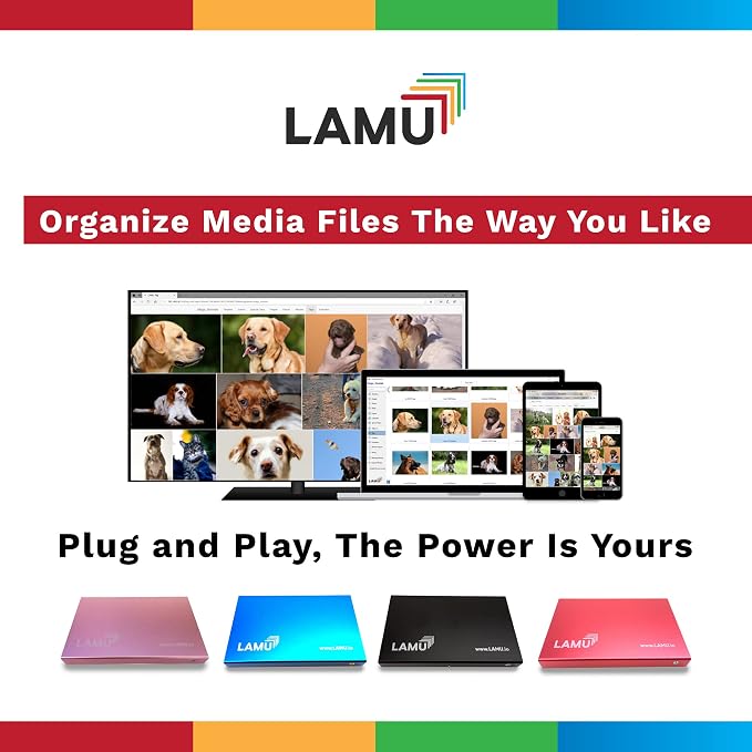 LAMU Portable Digital Photo Organizer - Digital Picture Manager for Windows - Software to Easily Organize Your Photos and Videos - Digital Photo Storage - 1 Terabytes (Charcoal Black)