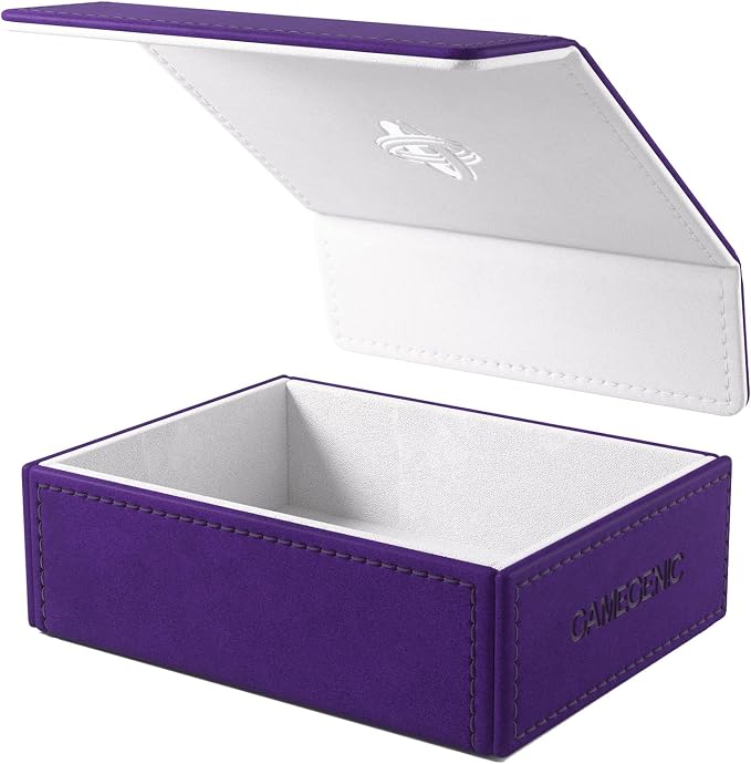 Token Keep - Premium Token Box for Safe Storage, Fits Dungeon 1100+ and Dungeon S 550+, Holds Tokens, Dice, and Cards, Fully Usable During Gameplay, Purple/White Color, Made by Gamegenic