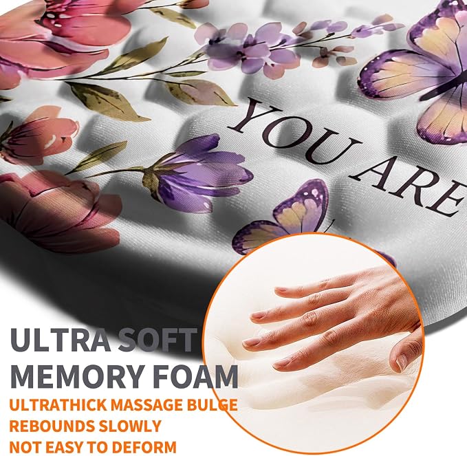 Ergonomic Joint Wrist Support Mouse Pad with Memory Foam Cushion Massage Bump, Carpal Tunnel Pain Relief Mousepad Slope Design for Wrist Rest, 11.8x7.9 in, You are