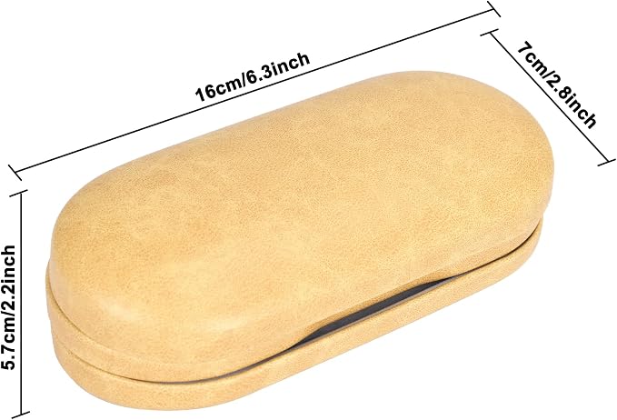 Muf 2 in 1 Contact Lens Case and Glasses Case, Double Sided Design with Mirror, Portable Travel Kit with Tweezer, Remover and Solution Bottle, Yellow