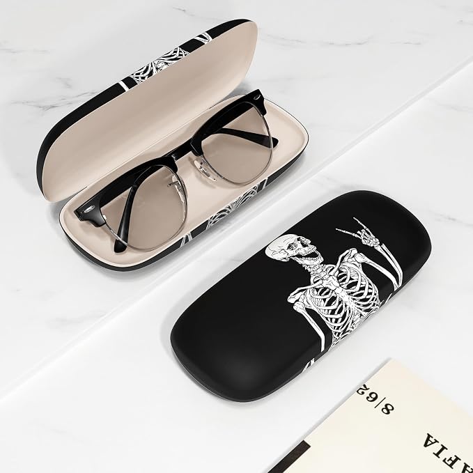 Eyeglasses Case, Portable Hard Shell Protective Case for Glasses, Eyeglass Holder Box for Women with Cleaning Cloth