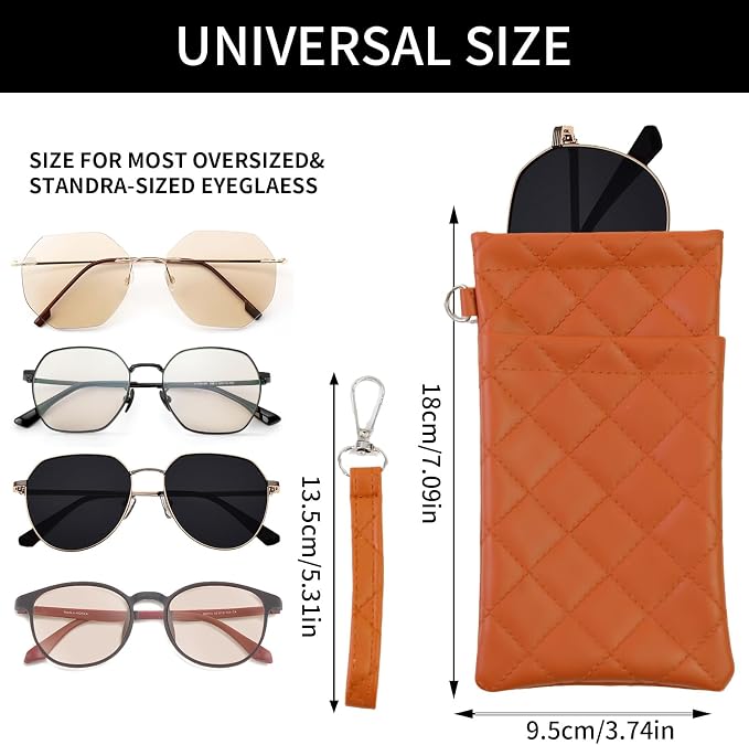 Double Eyeglass Case Soft Dual Glasses Case for Women Men Travel Squeeze Top Sunglasses Cases Eyeglasses Pouch
