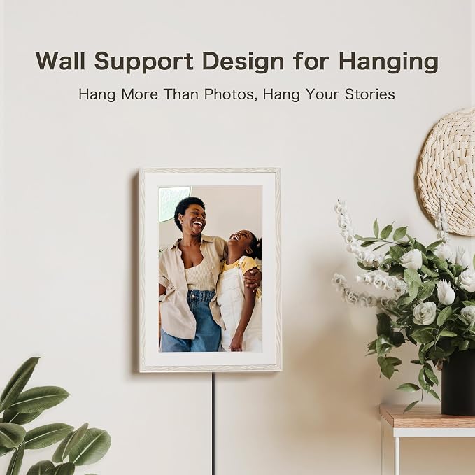 Frameo Digital Picture Frame, 10.1 Inch Digital Photo Frame WiFi, 32GB Memory, Electric Frame Slideshow, 1280 * 800 HD Touch Screen, Wall Mountable, Auto-Rotate, Share Instantly, Gifts for Mom, Women