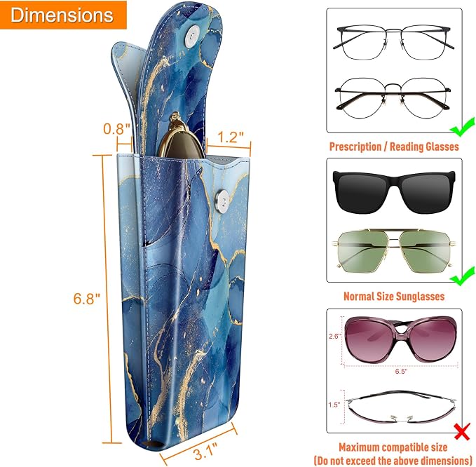 FINTIE Double Glasses Case with Carabiner Hook, Portable Vegan Leather Eyeglass Case Anti-scratch Sunglasses Pouch